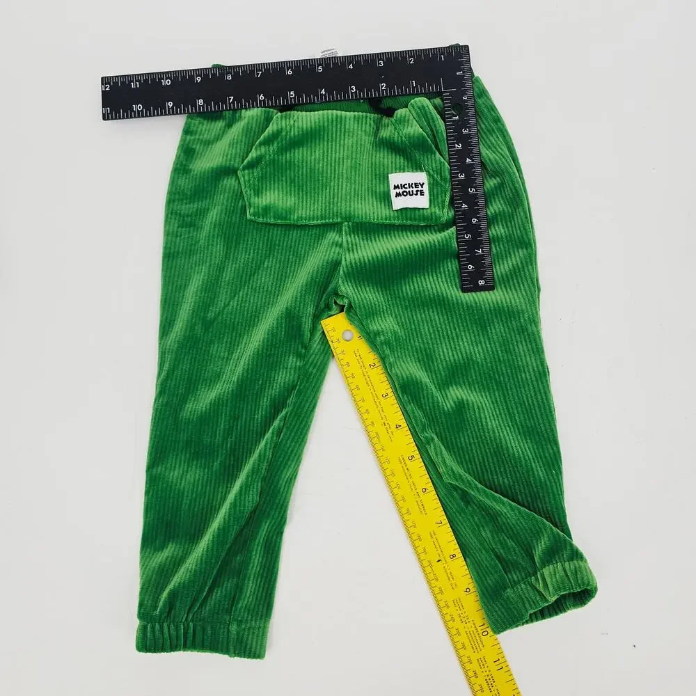 NEW Disney Mickey green velour sweatsuit 2 Piece Outfit Set Size 18 m 3476